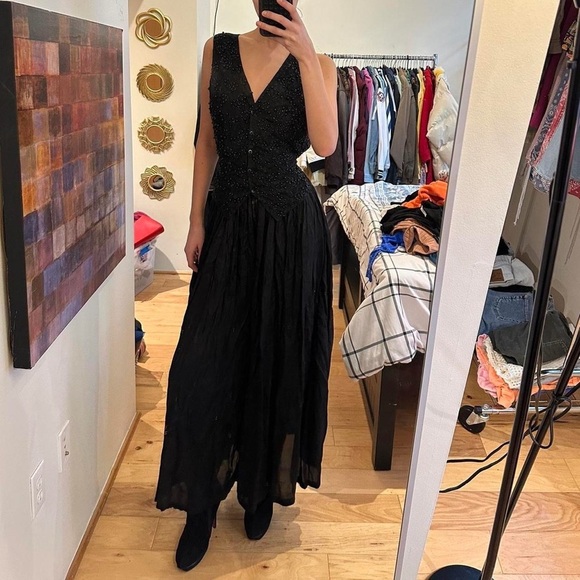KVM Pants - VM Black Wide Leg Jumpsuit
